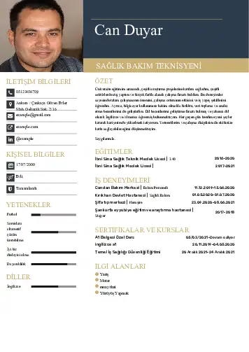 Hasta Bakıcı Cv Örnekleri cv indir